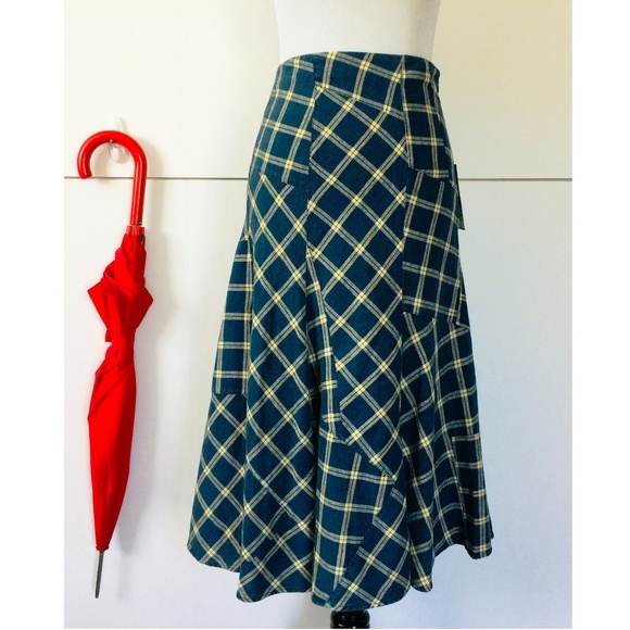 Ralph Lauren Dresses & Skirts - NWT Ralph Lauren Indigo Plaid Skirt Sz 14